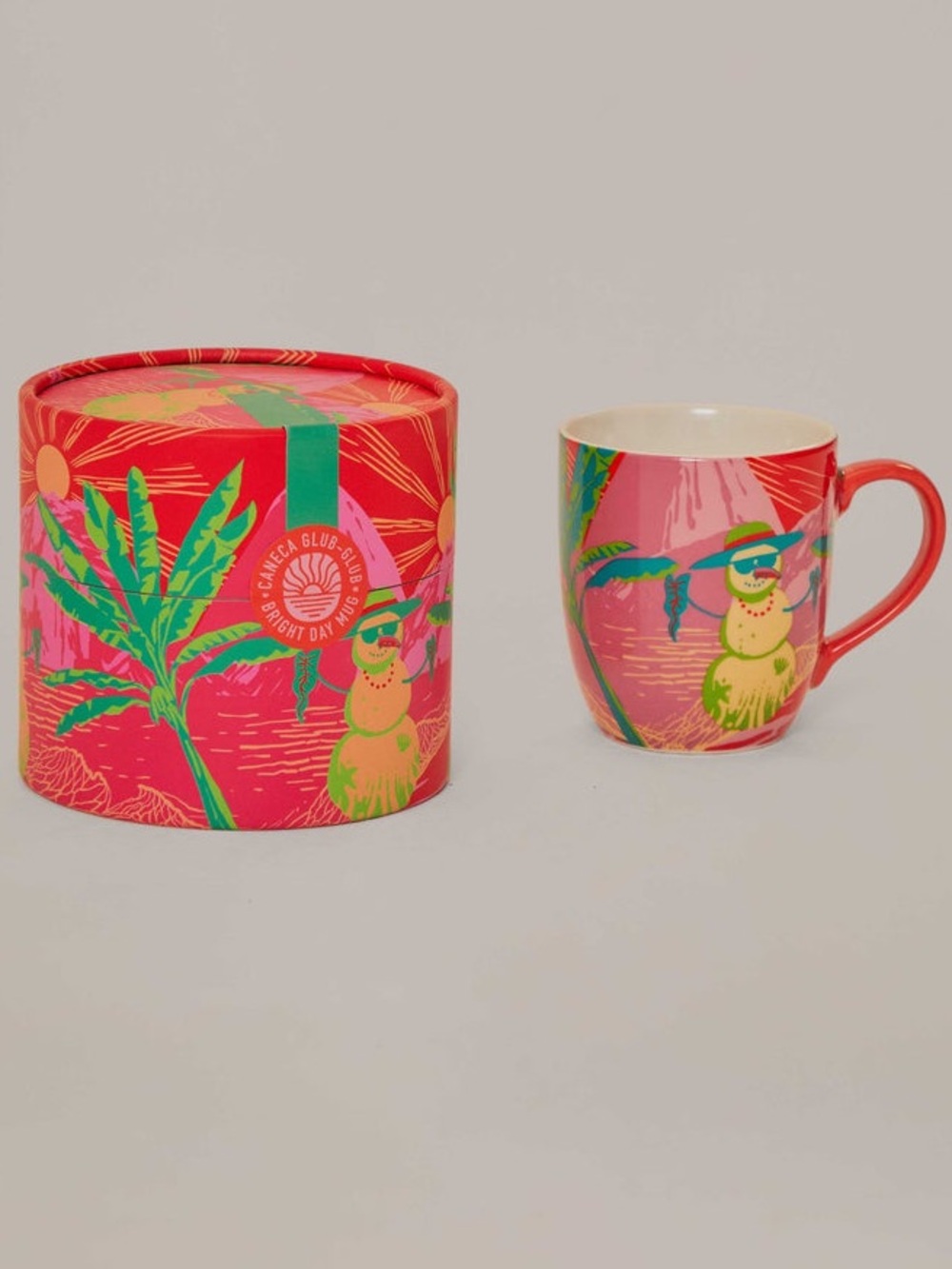 NEW FARM Rio Sandoll Bright Day Mug Tropical Snowman w/ Matching Gift Box 450 ml